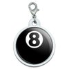 Eight Ball - Pool Billiards Large Chrome Plated Metal Pet Dog Cat ID Tag