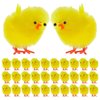 BESPORTBLE Easter Mini Chicks: 36Pcs Plush Mini Chicken Easter Decorations, 1.6inch Miniature Fluffy Chicks for Home Easter Basket Stuffers Party Favors Decors
