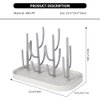 Baby Essentials,Bottle Drying Rack,Baby Bottle Drying Rack,Drying Rack for Kitchen Counter,Detachable Bottle Dryer Holder with Base.for Nipples,Cups,Pump Parts and Accessories(Gray)