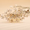 Teyglen Bridal Wedding Hair Combs Gold Full Rhinestones Crystal Side Hair Comb Flower Crystal Headpieces Bride Hair Accessories for Women Girls (Gold)