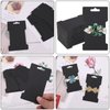 CEE 150 Pcs Hair Clip Display Cards with Self- Seal Bags, Hair Bow Holder Cards Rectangular Hair Barrettes Jewelry Display Holder Black Paper Cardboard for Hair Accessories Display and Organizing