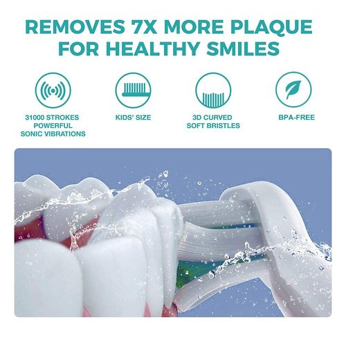 Vekkia Dragon Lord Sonic Rechargeable Kids Electric Toothbrush, 3 Modes with Memory, Fun & Easy Cleaning, 24000 Strokes, IPX7 Waterproof, 2-Min Timer for Age 3+, 4 Soft Bristles