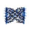 Ruihfas Vintage Beaded Crystal Flower Easy Stretchy Double Clips Hair Comb Hair Accessories (Blue)