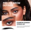 Febune Eyebrow Stamp Stencil Kit, Eyebrow Shaping Kit with 12 pair Reusable stencils, Long-Lasting (Blonde)