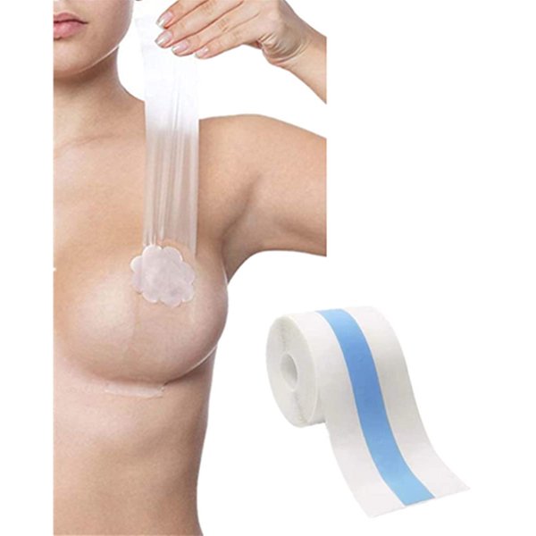 Invisible Bob Tape Breast Lift Tape Self Adhesive Body Tape Bra for Chest Boobs Lifting Push up Backless Bra Support Tape (Transparent)