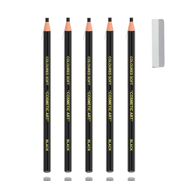 AWCCXMYM Eyebrows Pencil Microblading Eyebrow Pen Supplies Pull Cord Peel-off Brow Pencil Create Long-Lasting Clear Wild Eyebrows (5 Black)