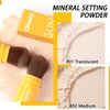 Mineral Sunscreen Setting Powder, SPF 35, Mineral Brush Powder, Powder Sunscreen for Face, Oil Control Matte Finish Translucent Setting Powder Face Powder for All Skin (#01 Translucent, 0.28FL.OZ)