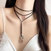 Long tiantian Black Choker Necklaces for Woman Boho Necklace Layered Choker Necklace for Women Western Choker Bohemian Jewelry for Women Cowgirl Necklace Women Christmas Gifts (Black Choker Necklace)