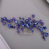 BERYUAN Teardrop Flower Crystal Hair Comb for Women Cute Crystal Comb for Bride BLUE