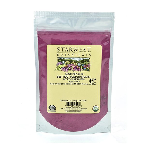 Starwest Botanicals Organic Beet Root Powder, 4 Ounces