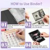 100 Envelopes Money Saving Challenge Binder, A5 Budget Binder with 25 pcs Cash Envelopes, 3 pcs Reusable Laminated Trackers Saving $5050, $500, $10000, Money Organizer,Cat Mom Floral Design