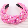 Sequin Knot Headband for Girls, Wide Hair Bands Sparkly Headband Elastic Cute Pink Headwear Hairbands Back to School Head Boppers Party Supplies for Kids Hair Hoop 1PCS