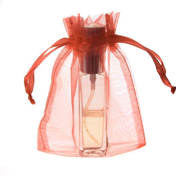 Party Spin Sheer Organza Favor Pouch Bags, 12-pack (5" x 6.5", Coral)