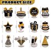 Happy Birthday Table Decorations & Centerpieces - 12-Piece Black & Gold Wooden Glitter Party Decor Set | Elegant & Reusable Birthday Supplies for Men, Women & Kids