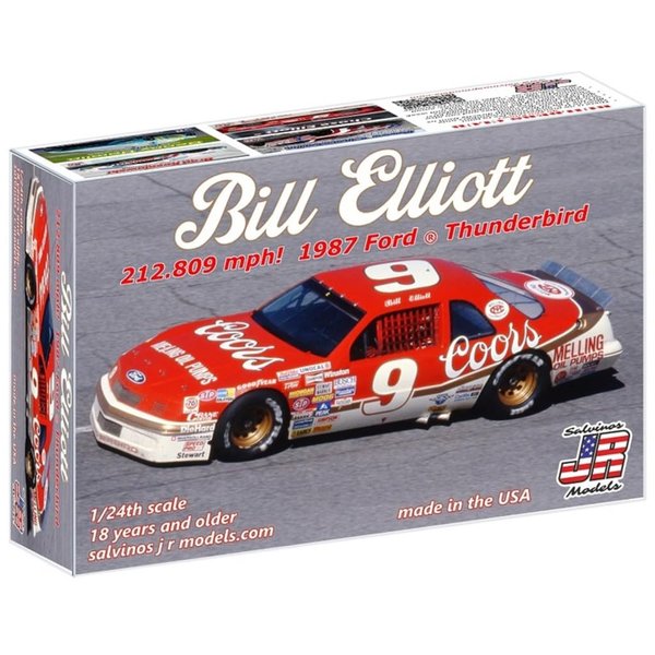 Salvinos JR Models Bill Elliott 1987 Ford Thunderbird 1:24 Scale Model Car Kit BEF1987T