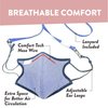 Shero 6-Layer Copper-Infused Childrens Reusable Face Mask, Washable and Breathable Filtered Kids Face Mask With Nose Wire (Blue, M)