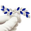PRETTYLIFE Bridal Crystal Hair Comb Small Wedding Alloy Rhinestone Party Prom Hair Piece Accessories Elegant for Women Girls (Royal Blue + Silver)