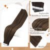 Full Shine Tape in Hair Extensions Rooted Tape in Extensions Real Human Hair 18 Inch Glue in Hair Extensions Ombre Balayage Brown Seamless Hair Extensions 20 Pcs Color 2/8/2 50 Gram