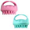 Hair Scalp Massager Shampoo Brush 2 Pack, Scalp Scrubber with Soft Silicone Bristles, Waterproof Hair Scrubber for Both Wet Dry Hair, Head Massager Scalp for Men Women Kids Pets (Pink & Green)