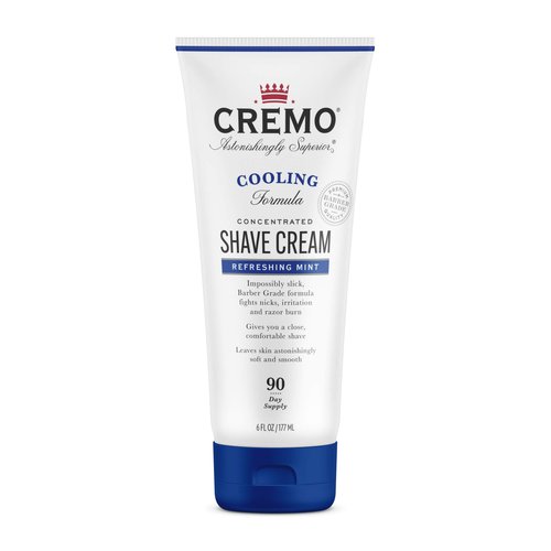 Cremo Barber Grade Cooling Shave Cream, Astonishingly Superior Ultra-Slick Shaving Cream Fights Nicks, Cuts and Razor Burn, 6 Fl Oz