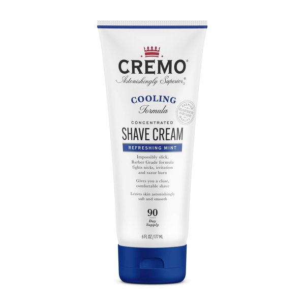 Cremo Barber Grade Cooling Shave Cream, Astonishingly Superior Ultra-Slick Shaving Cream Fights Nicks, Cuts and Razor Burn, 6 Fl Oz