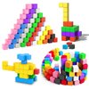 Ausanew 48 Pieces Magnetic Building Blocks Set,10 Colors Magnets for Kids 2-8 Year Olds,STEM Education, Sensory and Montessori Toys
