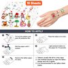Christmas Temporary Tattoos Hawaiian Tropical Christmas Party Decorations Favors Supplies Aloha Themed Cute Stickers 10 Sheets 100 PCS Gifts for Girls Boys Class School Carnival