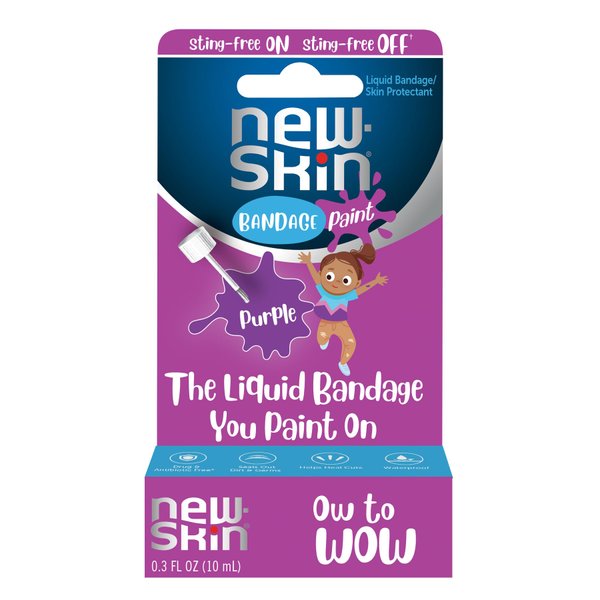 NEW-SKIN Kids Liquid Bandage Paint, Sting Free Waterproof Bandage for Scrapes and Minor Cuts, 0.3 Ounce (Packaging May Vary)