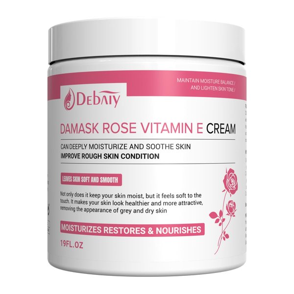 DEBAIY Nourishing Vitamin E Cream with Damascus Rose Extracts - Daily Moisturizing Careskin for Face and Body and Hand (19FL.OZ)