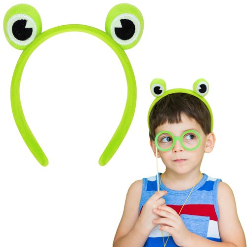 GAFATORY Frog Eyes Green Headband for Girls Cute Spa headband for Women Animal Headband for Makeup Hair Band Cosplay Costume Zoo Gifts Halloween Headband Funny Jungle Headbands for Skincare