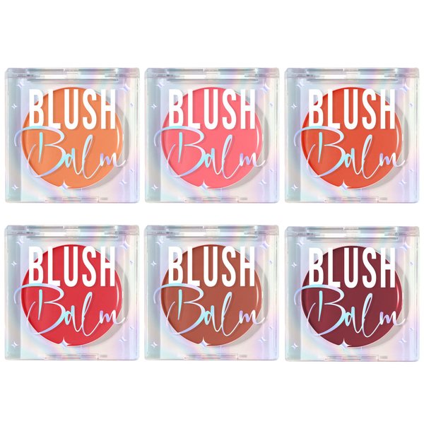 Glam Lux Beauty Bundle Cream Blush Set of 6, Buildable Smooth Long Lasting Dewy Natural Glow Cream Blush For Cheeks, Hydrating Face Makeup, Radiant Finish