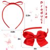 EYEOO 2PCS Red Bow Headbands Set for Women Big Knotted Headbands Grosgrain Ribbon Hair Bows Cute Hair Hoop Top Knot Turban Hair Headband for Girls Teens Party Cosplay Decoration Hair Accessories