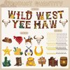 Hokinaa Western Cowboy Party Decorations - 18 Pcs Rodeo West Banners Foil Wild West Hanging Swirls Yee Haw Garland Banner Ceiling Streamers Photography Backdrop for Boys Happy Birthday Decor Supplies