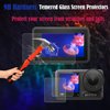 PCTC Screen Protector for DJI OSMO Action 4 Camera, Osmo Action 4 Lens Protector + Tempered Glass LCD Display Film + Silicone Lens cap Cover, 0.3mm 9H Hardness Anti-Scrach Anti-Bubble (6+2 Pack)
