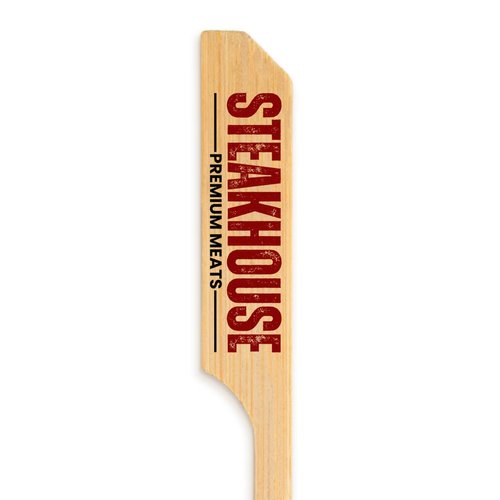7.1" Custom Bamboo Paddle Picks – Personalized Food Picks – Full-Color Printed Logo Picks – Eco-Friendly Skewers for Burgers, Sandwiches & Catering – 50 Pack