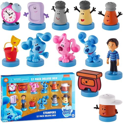 P.M.I. Blue's Clues Stamps for Kids | 12 Stamps Blue’s Clues Toys in 1 Pack | Collect All 12 Blue Clues Toys/Mini Toys | Kids’ Toys & Blues Clues Birthday Party Supplies (D)