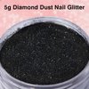 5g Black Dust Sugar Nail Glitter Powder - Diamond Dust Sand Shining Sugar Effect Glitter Dip Powder, Superfine French Candy Coat Nails Sweater Design Manicure Decorations DIY Crafts