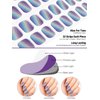 EBANKU 32PCS Cured Gel Nail Strips Real Nail Polish Strips Wraps Long-Lasting Waterproof Gel Nail Polish Wraps Full Wrap Gel Nail Art Stickers UV/LED Lamp Required (Cateye Blue)