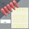 12 Sheets Gold Nail Art Stickers 3D Decals Self Adhesive Gold Line Nail Stickers Design Heart Star Square Triangle Chain Nail Supplies Charms for Women Girls Nail Art Manicure Decoration