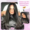 Straight Black Hair Extensions for Women, Clip in Long Wavy Hair Extensions Double Weft Synthetic Hair Extension, Thick Hairpieces for Thinning Hair(20Inch, 4Pcs)