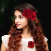 Topbuti Rose Flower Hair Clip Fabric Rose Hairpin Rose Brooch Floral Clips, 3 Pcs Mexican Hair Flowers Pin up Headpieces Flamenco Dancer Hair Accessories for Women Girls Wedding Mother's Day (Red)