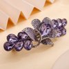 Missgrace Vintage Flower Blue Purple Design French Barrettes Hair Clasps Hair Accessories Bridal Wedding Prom Party Shiny Hair Comb for Women (Purple)