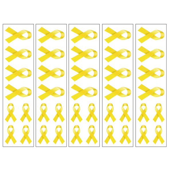 40 Yellow Ribbon Temporary Tattoos: Bone Cancer Awareness Tattoo