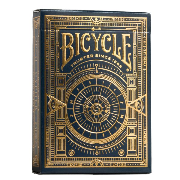 Bicycle Cypher Premium Black Playing Cards, Gold Foil, Encrypted Messages in Playing Cards, 1 Deck