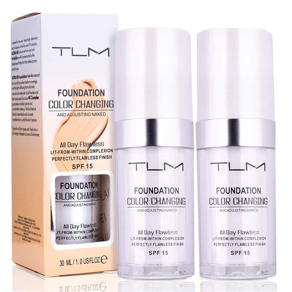 30ml TLM Concealer Cover Cream Flawless Colour Changing Foundation Makeup Base Nude Face Liquid Cover Concealer Changing Warm Skin Tone Moisturising Cover for women & girls(2pcs)