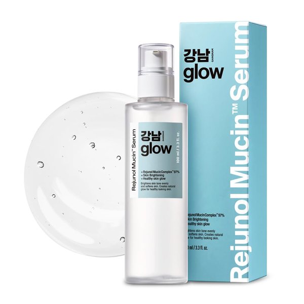 GANGNAM GLOW Rejunol Mucin Serum 3.3fl oz - 97% Snail Mucin Serum I Panthenol I Niacinamide Serum for Face I Korean Skin Care Product I Face Exfoliator I Face Moisturizer