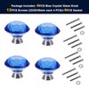 Mtsooning Crystal Cabinet Knobs, 4PCS Diamond Glass Handles Drawer Pulls for Dresser Closet Wardrobe Cupboard Door Kitchen Bathroom Furniture Decoration, with Mounting Screws(Blue)