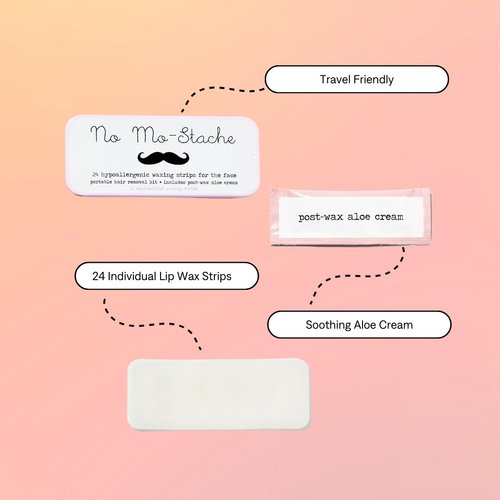 No Mo-Stache Lip Wax and Facial Razor Bundle- Shark Tank Hair Removal Lip Wax Strips - Facial Razor for Hair Removal and Skin Exfoliating - Face Razor for Facial Hair, Upper Lip and Eyebrow Shaping