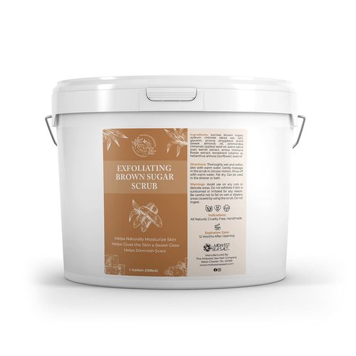 Midwest Sea Salt Company Exfoliating Brown Sugar Scrub - 128oz - Unscented, MID-SCRUB13-SSC-UNS