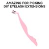 Pretty memory Eyelash Applicator Tool DIY False Curved Eyelash Extension Tweezer for Volume Lashes Application and Removal, Pink